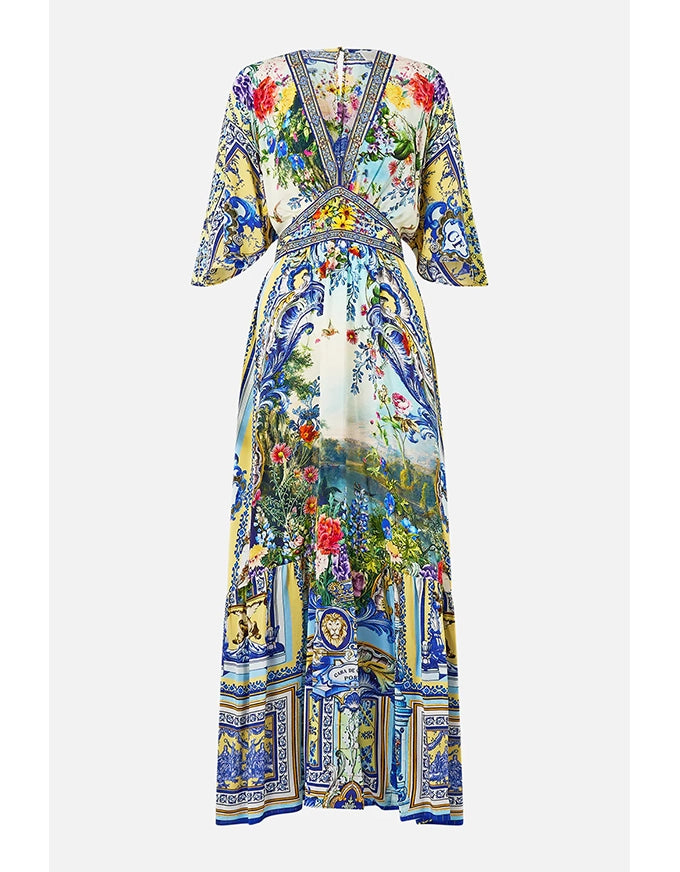 Wall to Wall Wonders Waisted Dress w/ Hem Ruffle