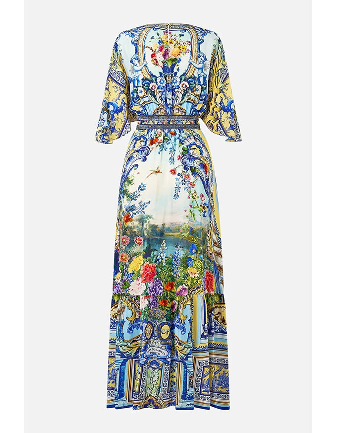Wall to Wall Wonders Waisted Dress w/ Hem Ruffle