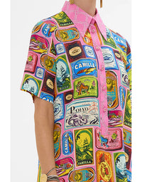 Salty Splendour Short Sleeve Mini Shirt Dress