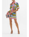 Salty Splendour Short Sleeve Mini Shirt Dress
