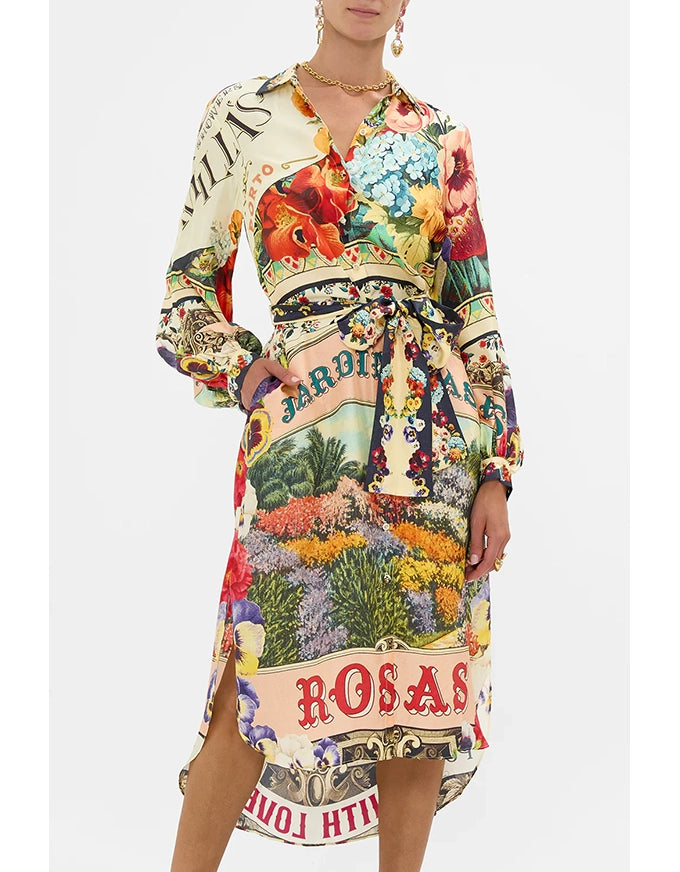 Hi-Lo Midi Shirt Dress Aromatic Amor