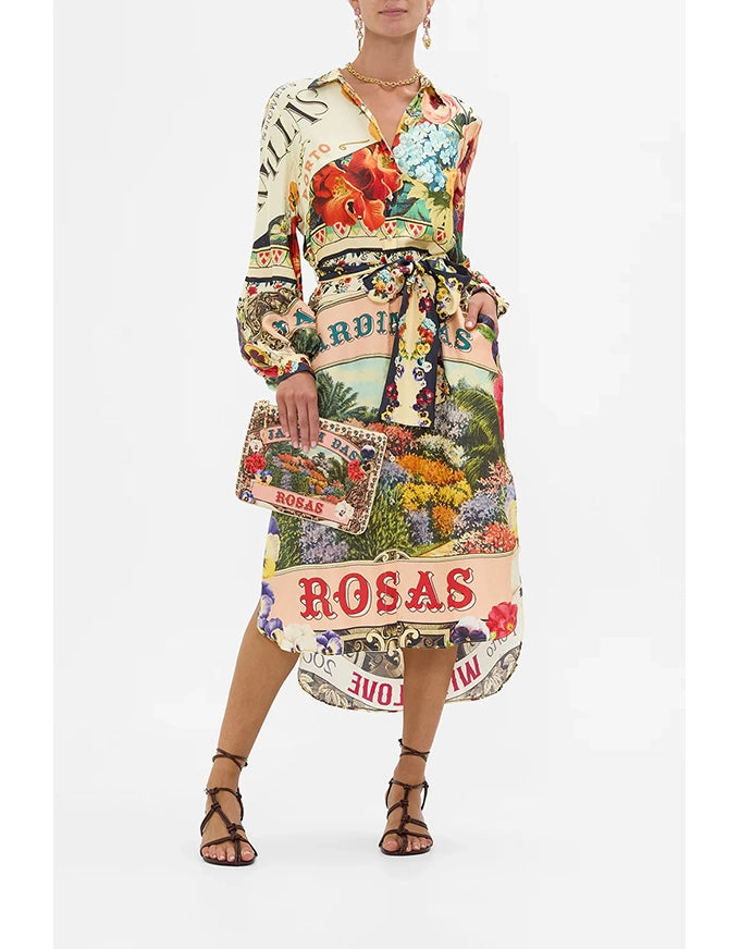 Hi-Lo Midi Shirt Dress Aromatic Amor