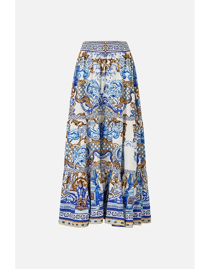 Azul Adventures High Waist Maxi Skirt