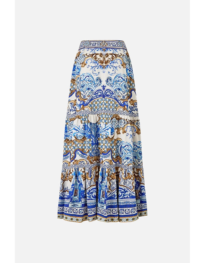 Azul Adventures High Waist Maxi Skirt