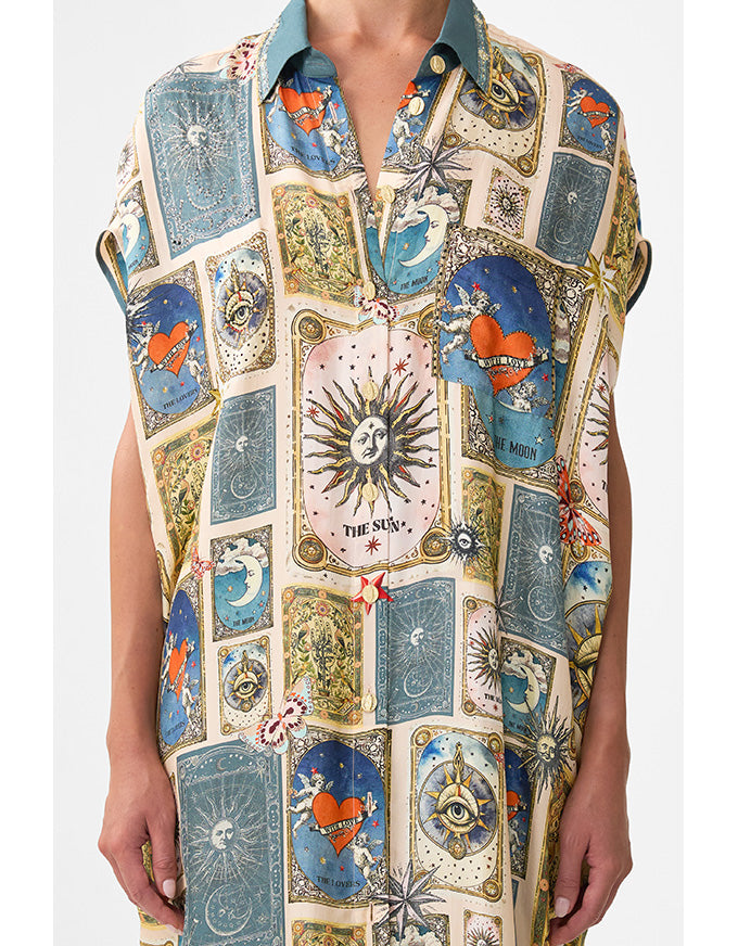 My Lucky Stars Sleeveless Shirtdress
