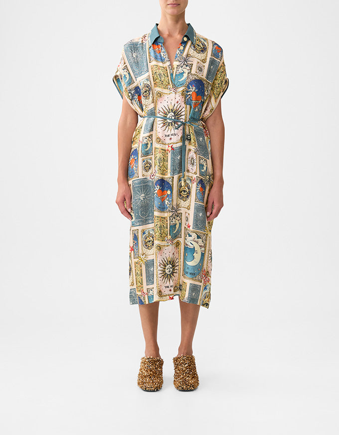 My Lucky Stars Sleeveless Shirtdress