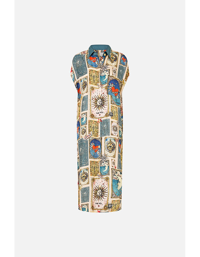 My Lucky Stars Sleeveless Shirtdress
