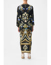 Ottoman Elegance Long Split Front Twist Dress