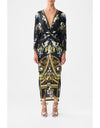 Ottoman Elegance Long Split Front Twist Dress