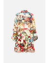 Colorful dress with a pattern on a white background. Notes From The Road L/S Tiered Short Dress