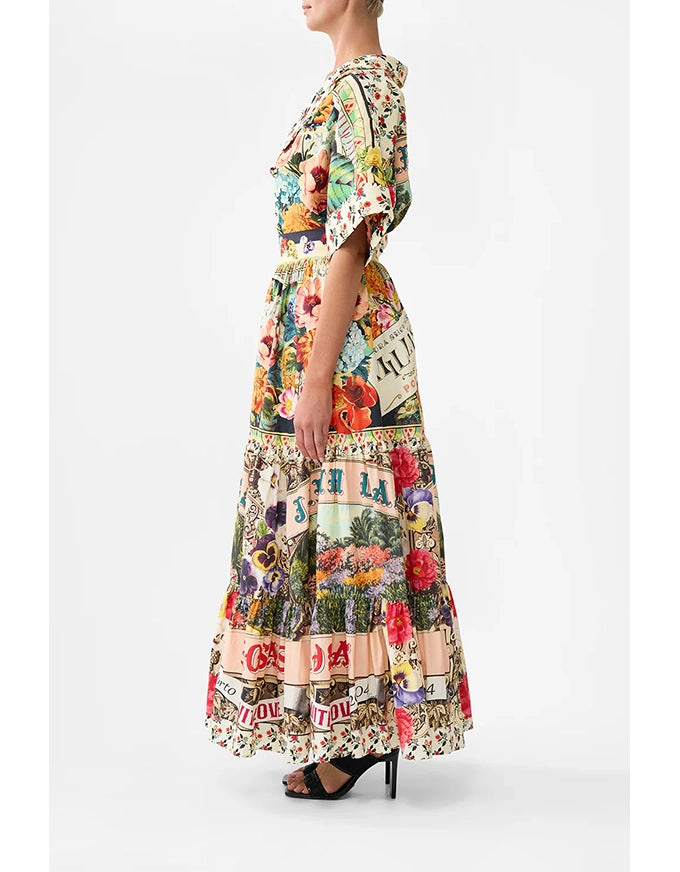 High Waisted Tiered Skirt Aromatic Amor