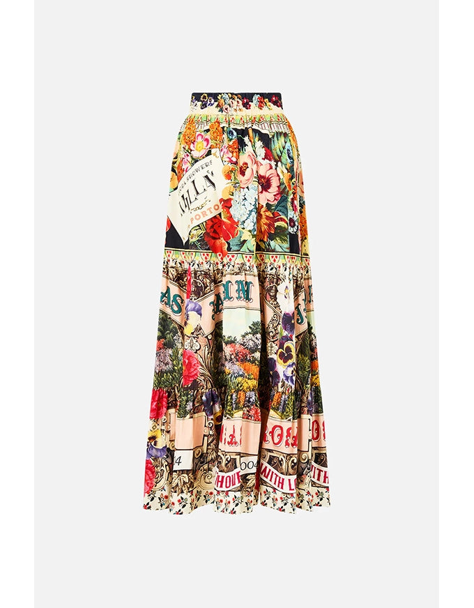 High Waisted Tiered Skirt Aromatic Amor