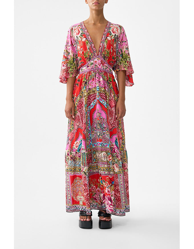 Heirloom Empire Waisted Dress w Hem Ruffle