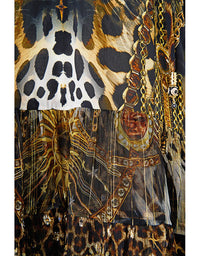 A-line Gather Panel Dress Feline Folklore