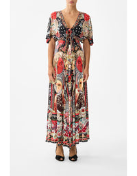 Flutter Sleeve Tie Front Jersey Dress Daughters of Duende