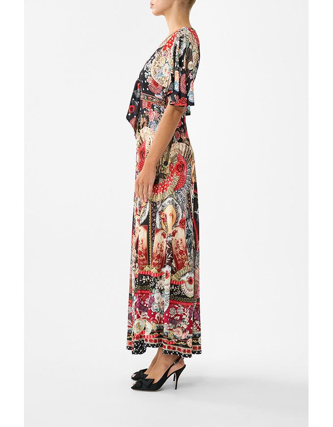 flutter sleeve jersey dress Lilibeth Jersey Knit Flutter Sleeve Dress