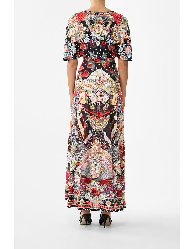 Flutter Sleeve Tie Front Jersey Dress Daughters of Duende