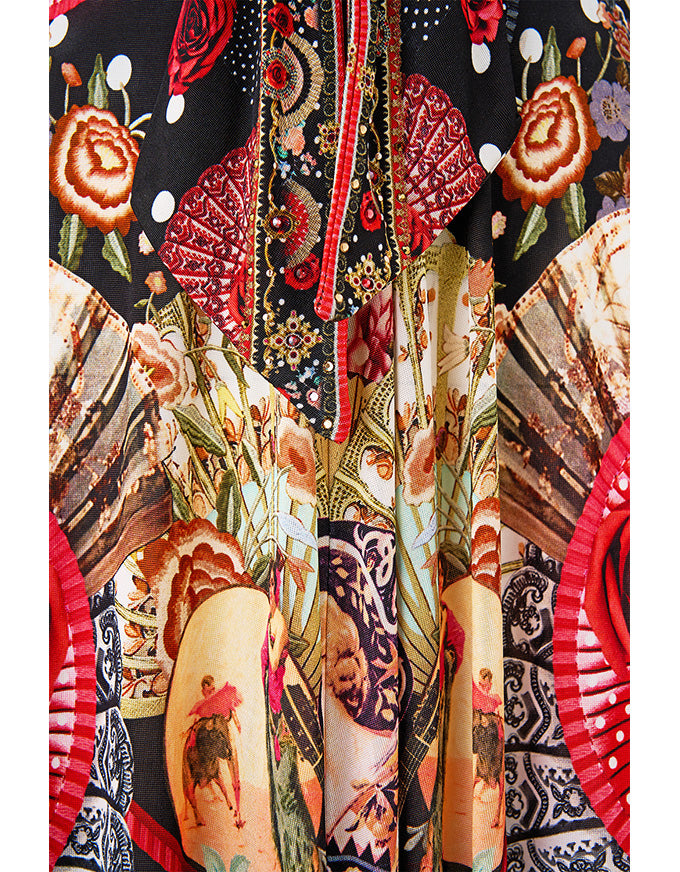 Flutter Sleeve Tie Front Jersey Dress Daughters of Duende