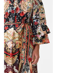 Off Shoulder Midi Dress with Frill Sleeve Daughters of Duende