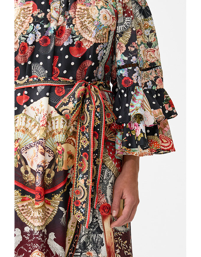 Off Shoulder Midi Dress with Frill Sleeve Daughters of Duende