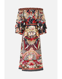 Off Shoulder Midi Dress with Frill Sleeve Daughters of Duende