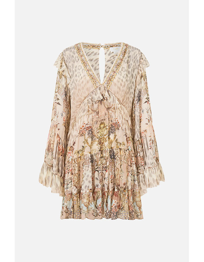 Tiered Swing Mini Dress -  Aranjuez Animalia