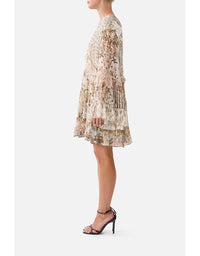 Tiered Swing Mini Dress -  Aranjuez Animalia