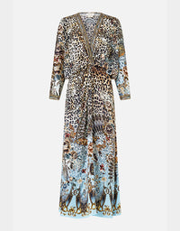 Fiesta Siesta Repeat Twist Front Batwing Dress