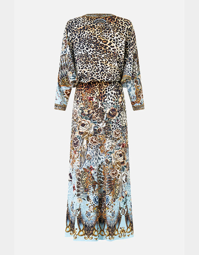 Fiesta Siesta Repeat Twist Front Batwing Dress