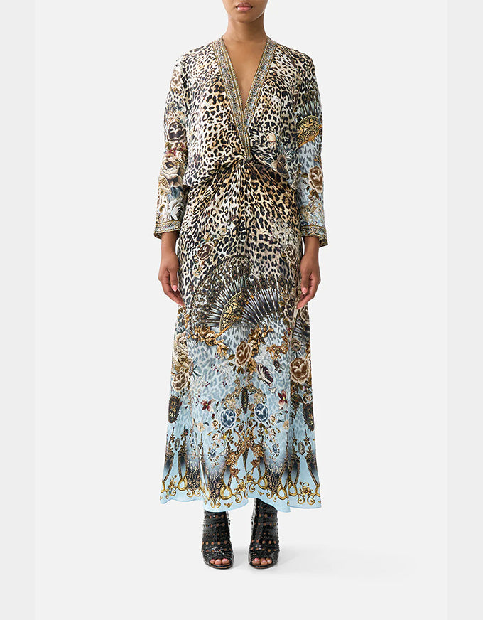 Fiesta Siesta Repeat Twist Front Batwing Dress