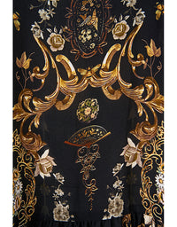 A-Line Gathered Panel Dress Flamenco Folklore