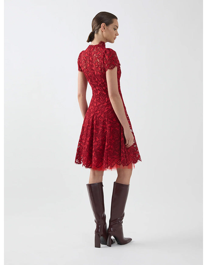 Carmen A-Line Ruby Lace Dress
