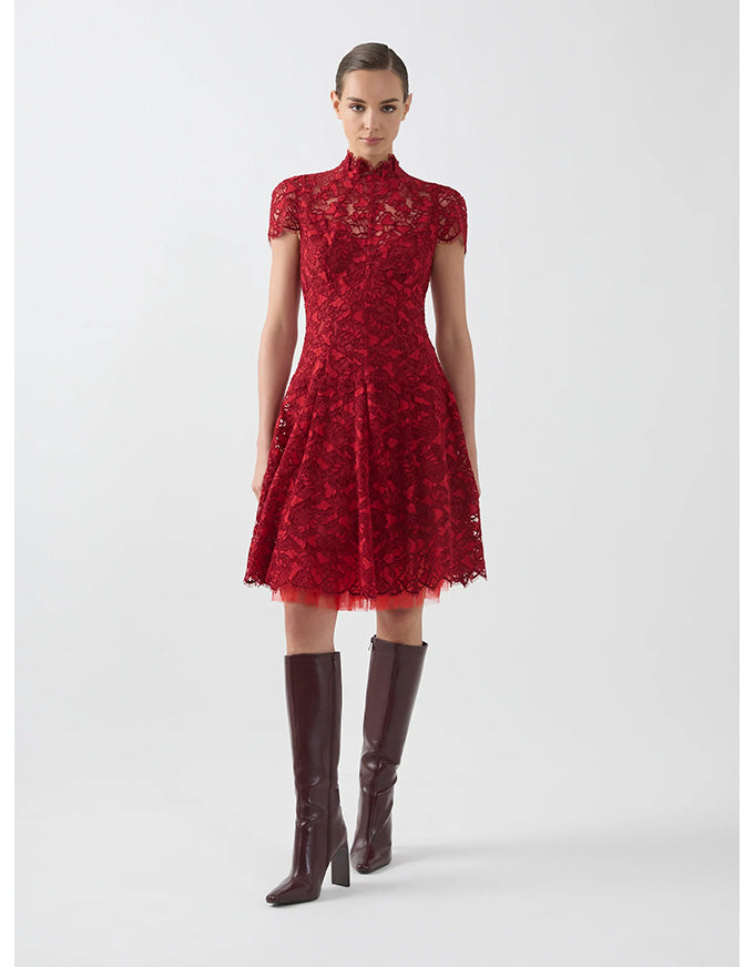 Carmen A-Line Ruby Lace Dress