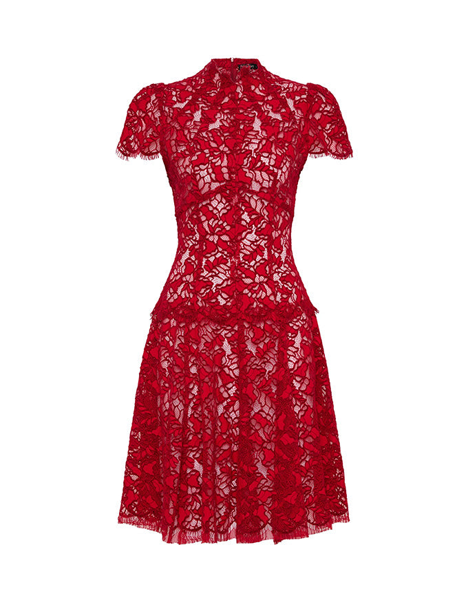 Carmen A-Line Ruby Lace Dress
