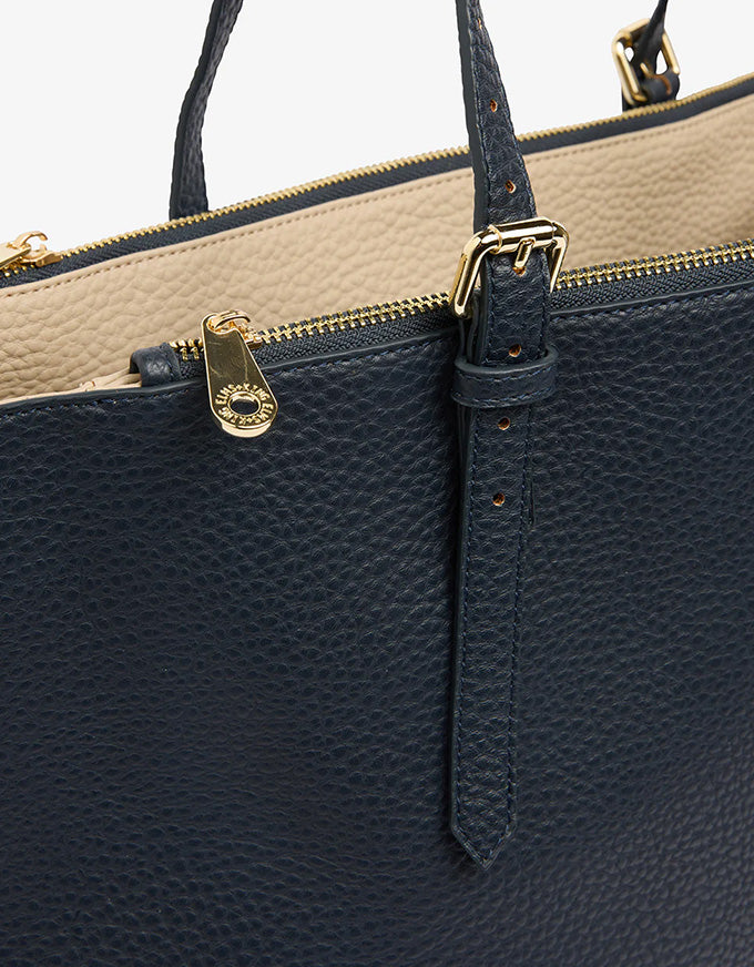 Carmine Tote Navy & Oyster