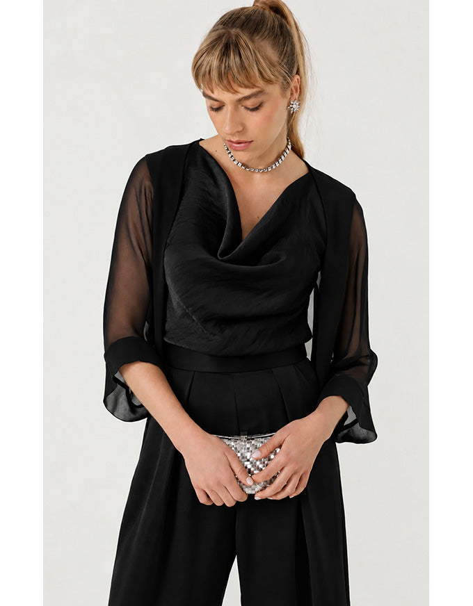 Sheer Silk Kimono Black