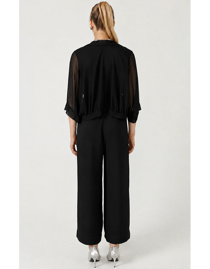 Sheer Silk Kimono Black