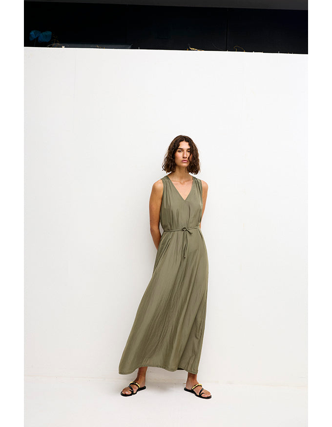 Chloe Dress Olive - Australian Made