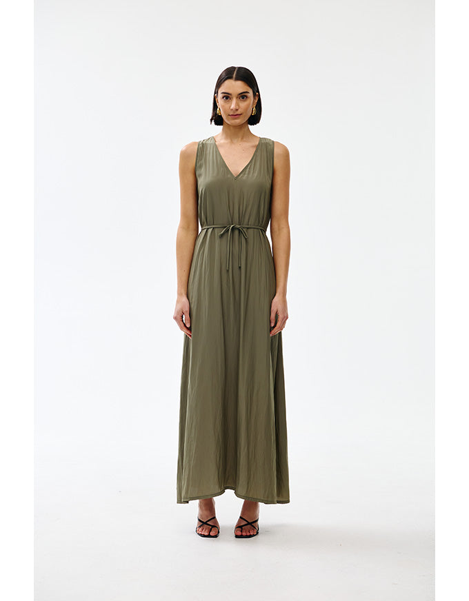 Chloe Dress Olive - Australian Made