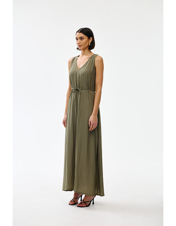Chloe Dress Olive - Australian Made