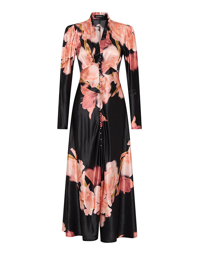 Coraline Midi Dress - Pink Black - Australian Made
