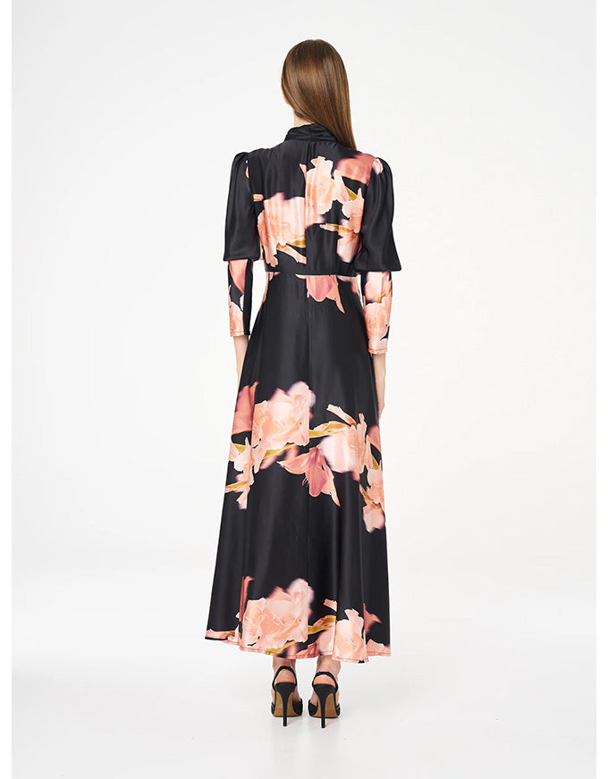 Coraline Midi Dress - Pink Black - Australian Made