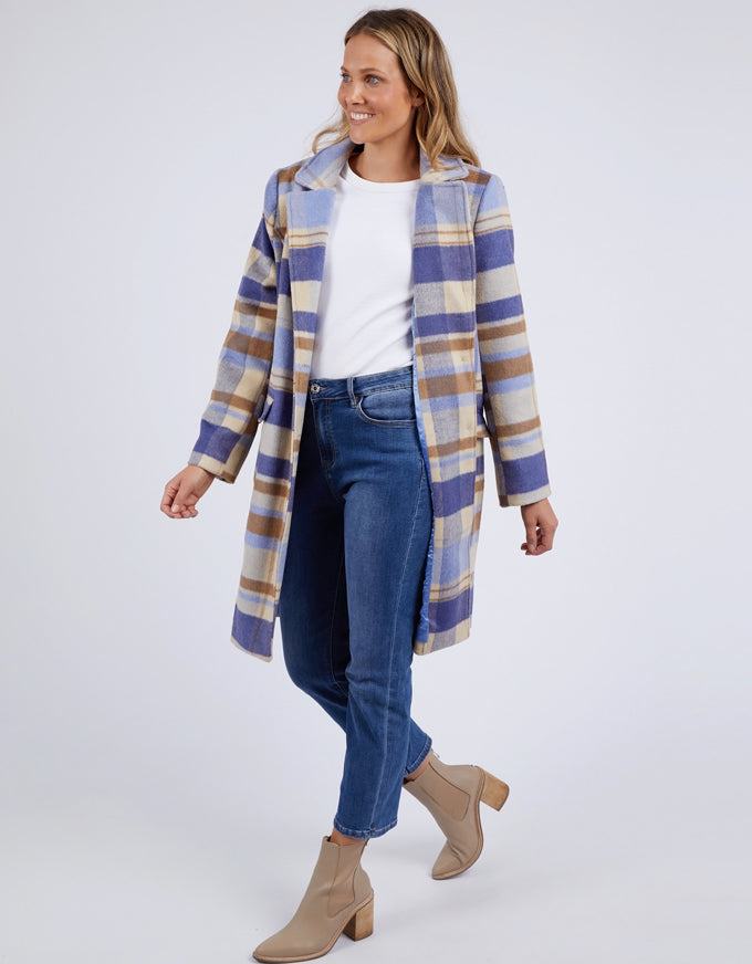 Cove Check Coat Navy, Hydrangea & Cream Cove Check Coat Navy, Hydrangea & Cream