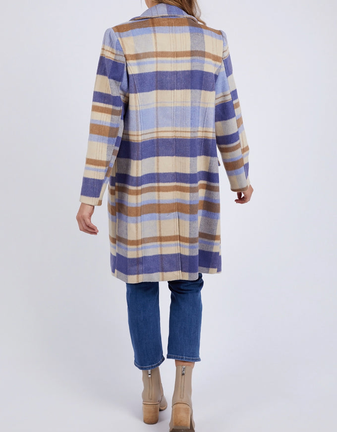 Cove Check Coat Navy, Hydrangea & Cream Cove Check Coat Navy, Hydrangea & Cream