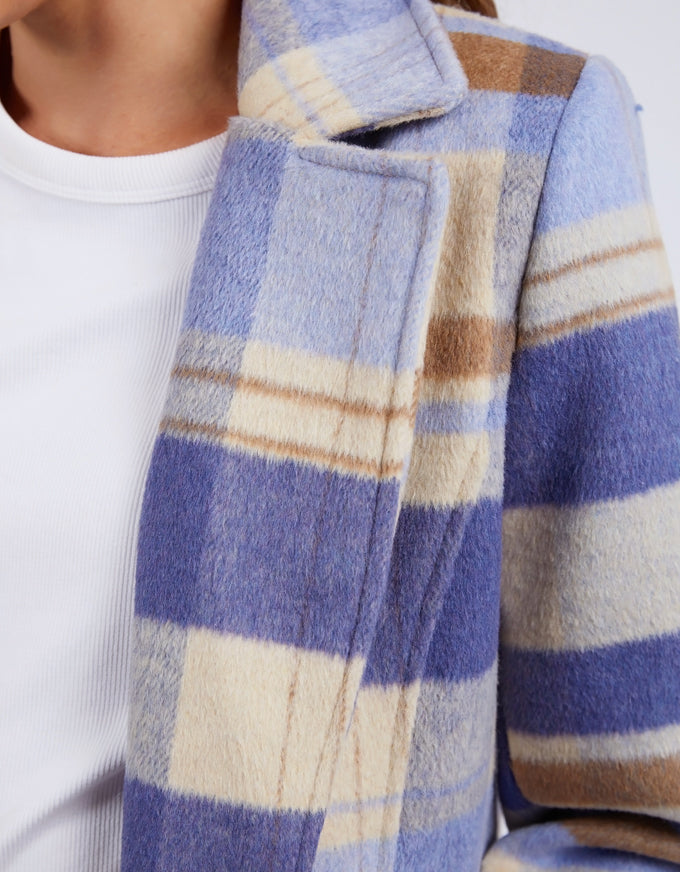 Cove Check Coat Navy, Hydrangea & Cream Cove Check Coat Navy, Hydrangea & Cream