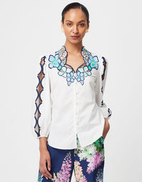 Cristina Placement Blouse Ivory