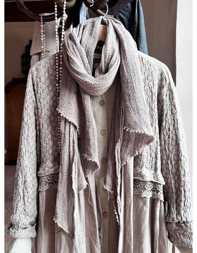 Crochet Mesh Scarf Taupe