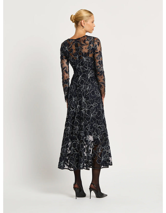 Cynthia Midi Dress Black & Navy