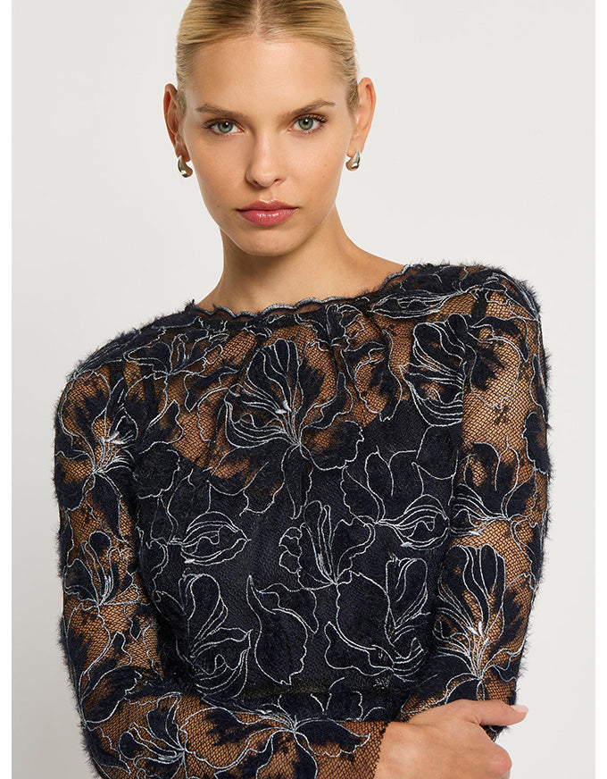 Cynthia Midi Dress Black & Navy