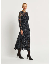 Cynthia Midi Dress Black & Navy